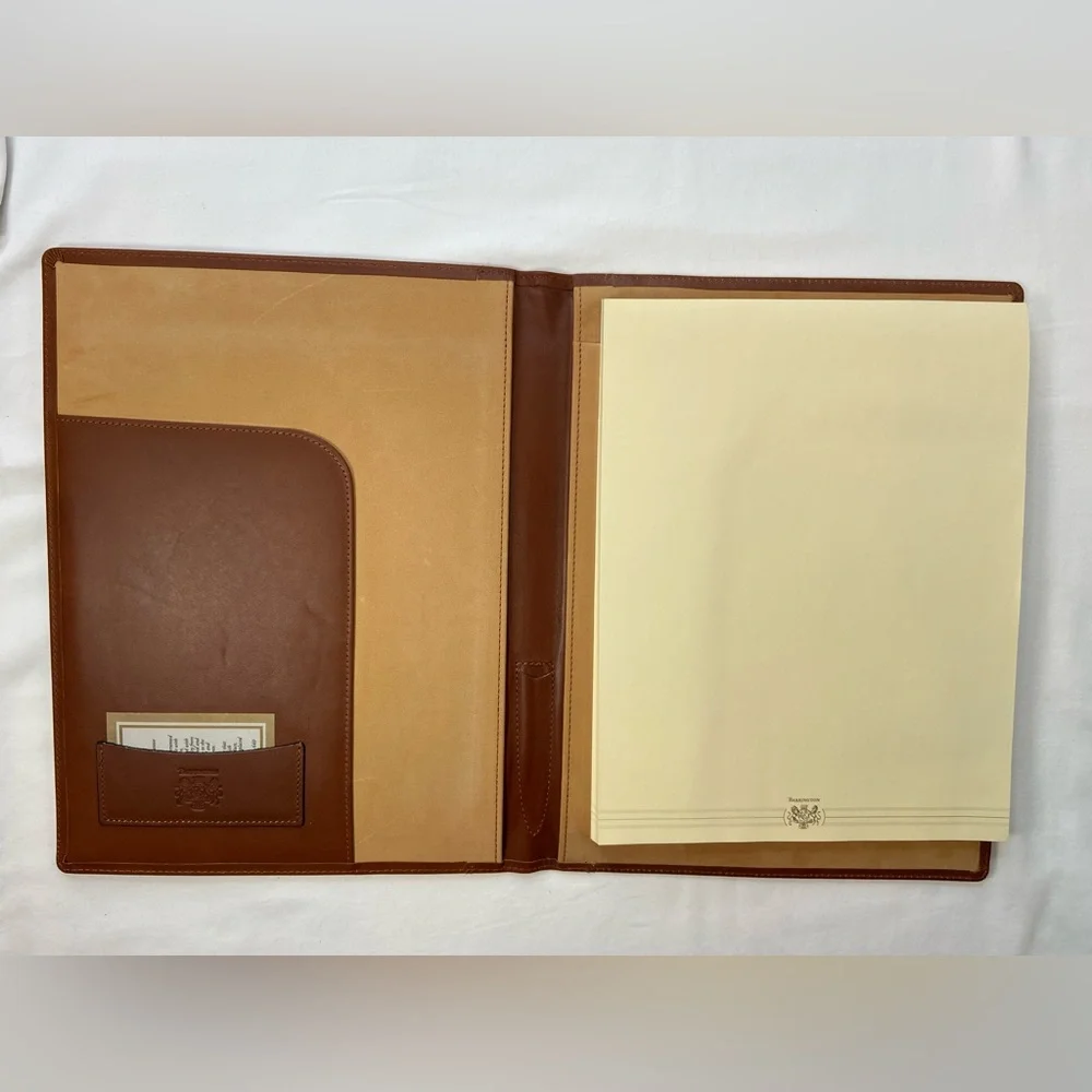Brown Leather Executive Portfolio Note‎ Pad Holder Barrington NEW 12” x 9.5”